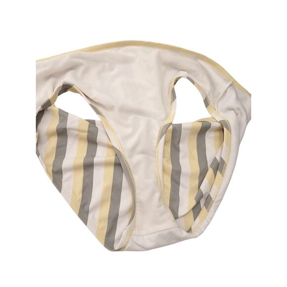 Kona Sol  2pc Bikini Plus Size 1X Yellow Gray White Striped Triangle Swim Beach - Picture 13 of 14